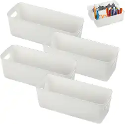 Produktbild: Weiße Aufbewahrungsboxen aus Kunststoff, 4er-Pack