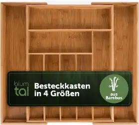 Produktbild: Ausziehbarer Besteckkasten aus Bambus